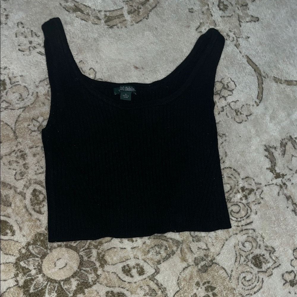Wild Fable Black Ribbed Crop Top